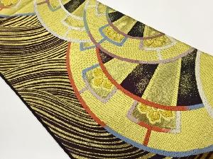 曲線に片輪車模様織出し袋帯